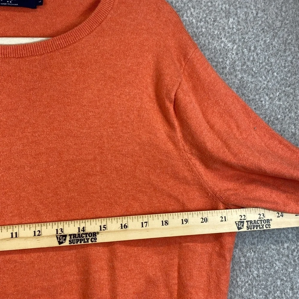 J. Crew cotton cashmere sweater fine knit orange L preppy colorful classic